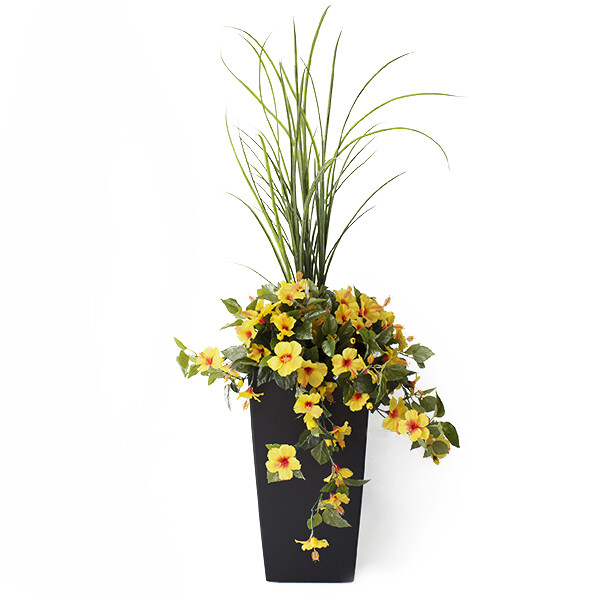 40 40" Outdoor yellow hibiscus planter