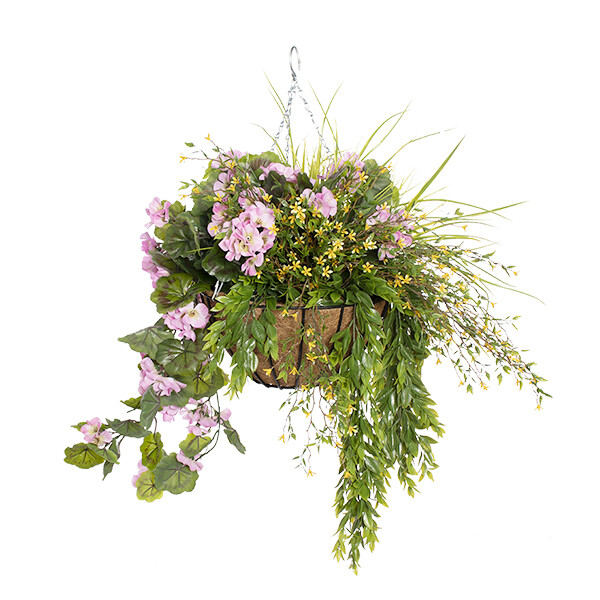 Light pink geranium hangning basket, 18 x 18 x 18 Light pink geranium hangning basket, 18 x 18 x 18"