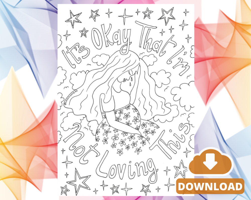 Pregnancy Challenges Affirmation A4 Colouring Page