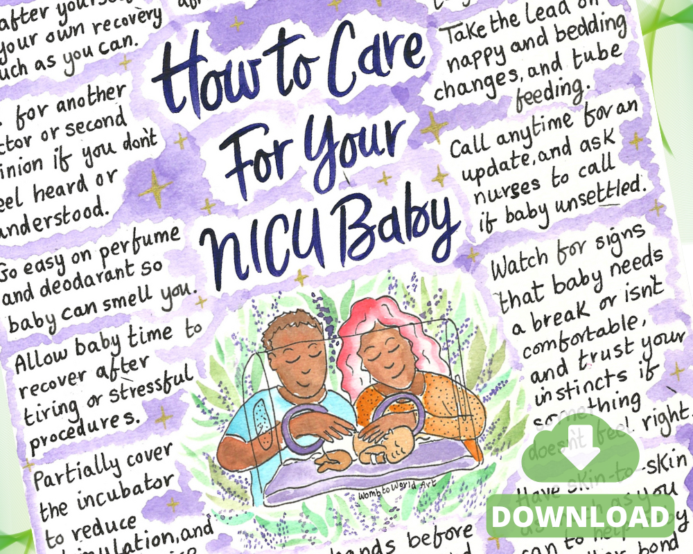 Free Caring for Baby in NICU A4 Handout