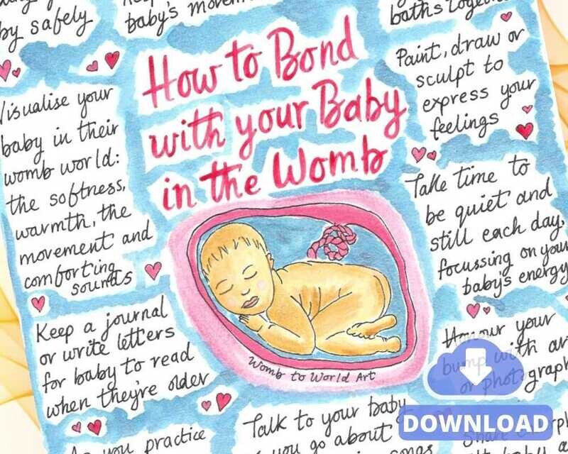 Bond with Baby in Womb Pregnancy Education A4 Handout