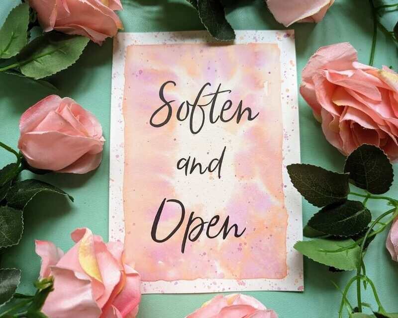 Soften and Open A5 Watercolour Affirmation Painting