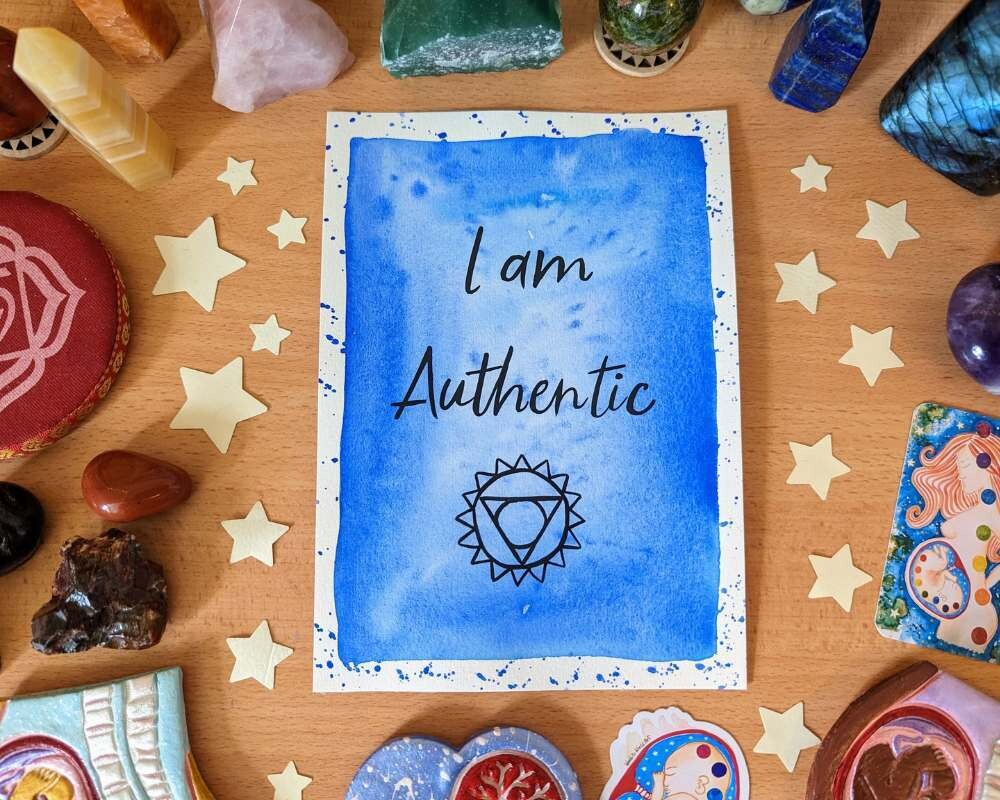Throat Chakra A5 Watercolour Affirmation Painting
