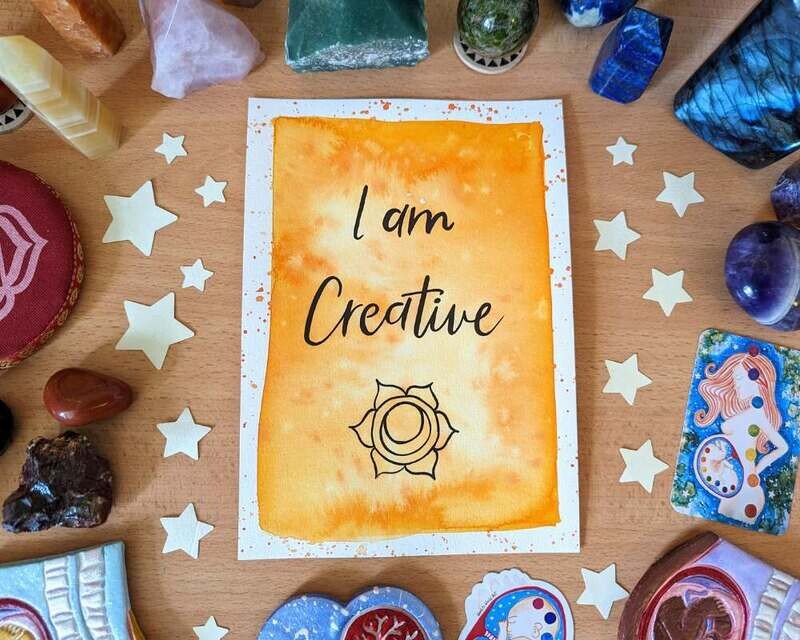 Sacral Chakra A5 Watercolour Affirmation Painting
