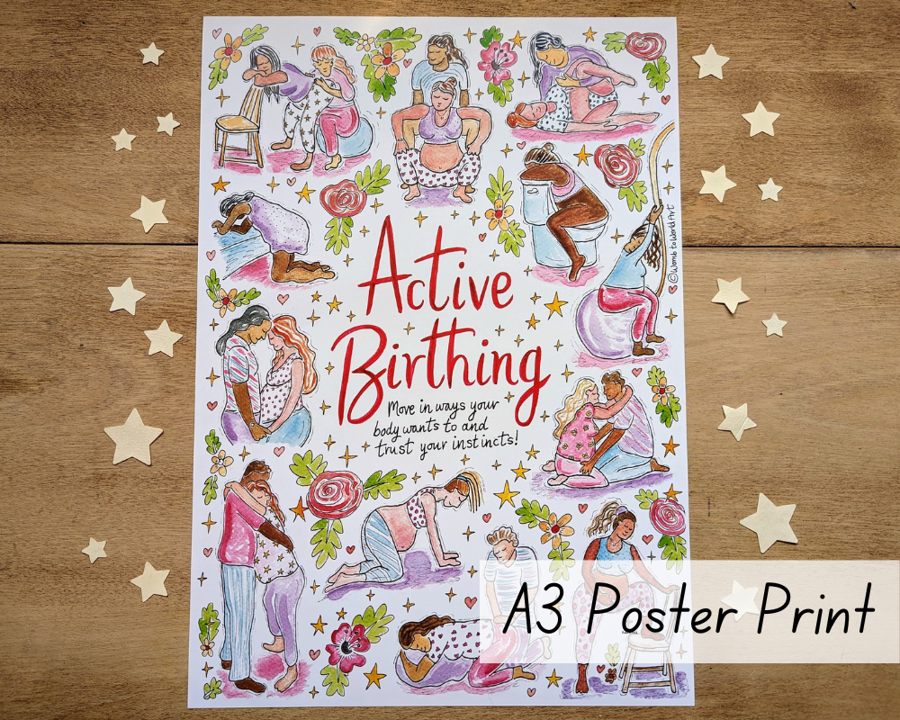 Active Birth Positions A3 Poster Print