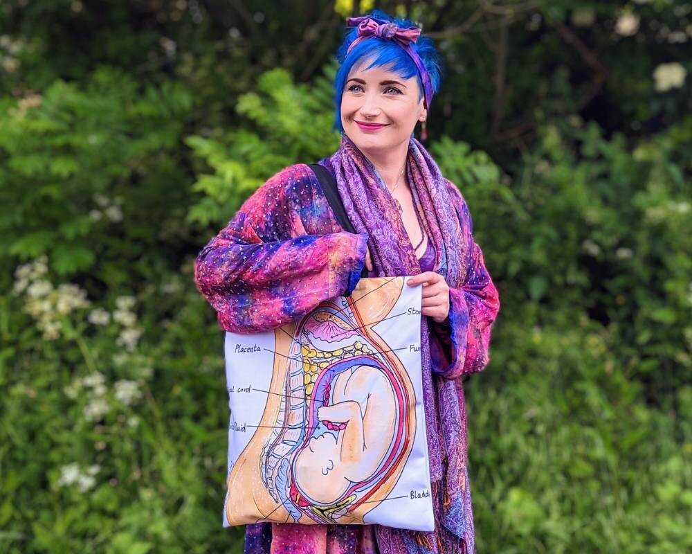 Pregnancy Anatomy Doula Hypnobirthing Large Tote Bag