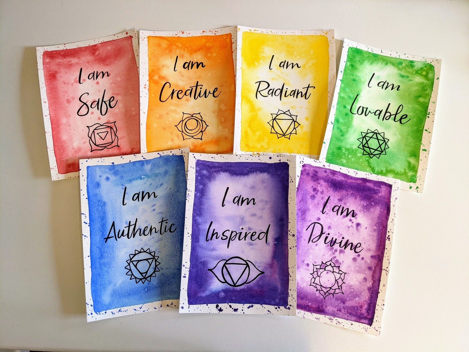 Chakras Watercolour Affirmations A5 A6 Download