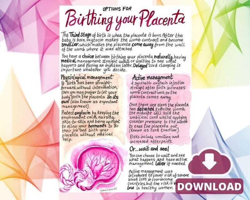 Third Stage of Labour Placenta Birth A3 PDF Handout