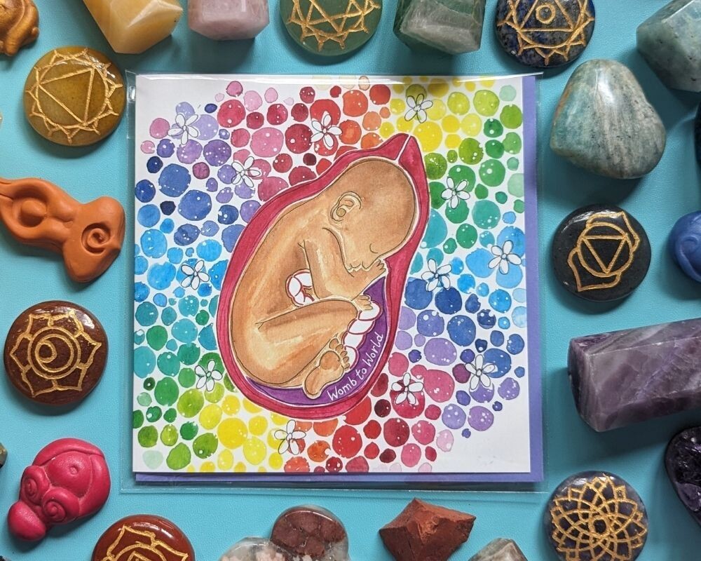 Rainbow Baby in the Womb Pregnancy Card