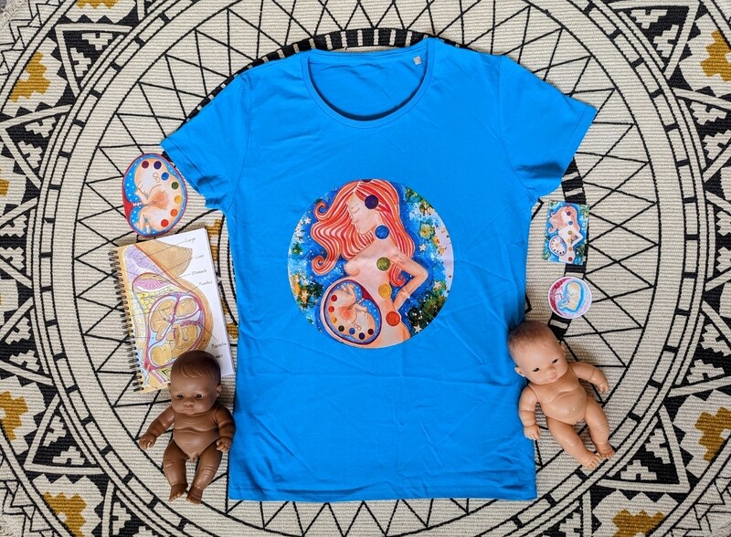 Pregnancy Chakras Organic Cotton Doula Tshirt Top
