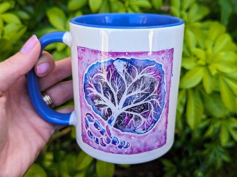 Blue Cosmic Placenta Midwife Mug
