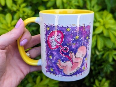 Yellow Cosmic Placenta Birthkeeper Mug