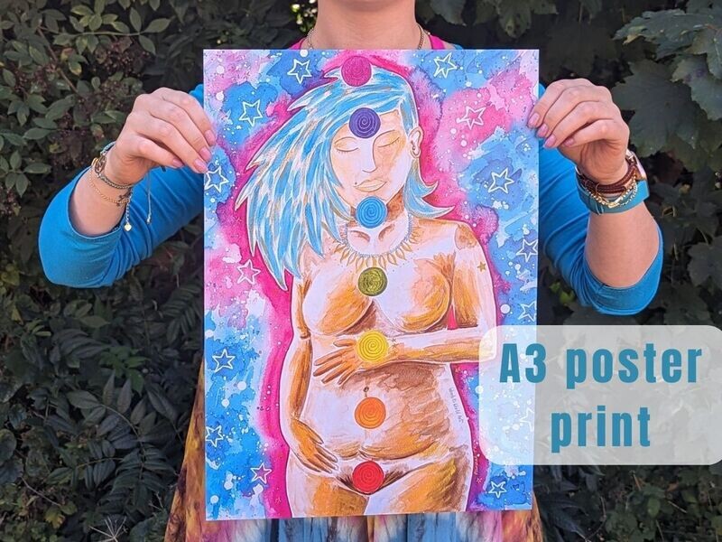 Spiritual Postpartum Body Positive A3 Poster Print