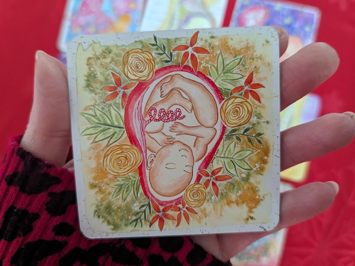 Floral Womb Baby Pregnancy Fridge Magnet