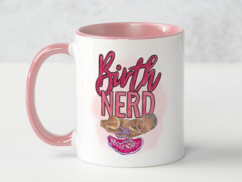 Birth Nerd Mug Pink