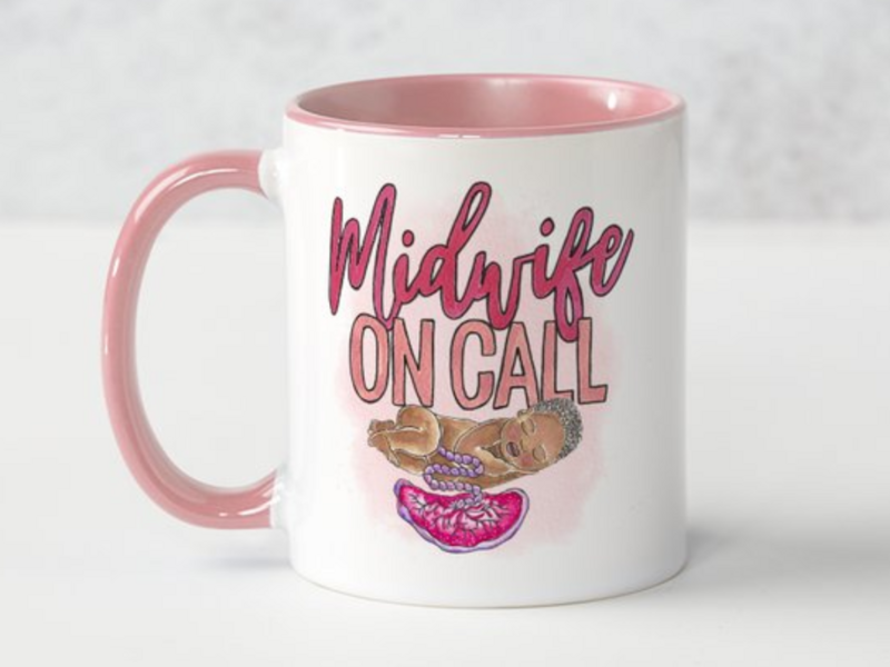 Midwife on Call Mug Pink