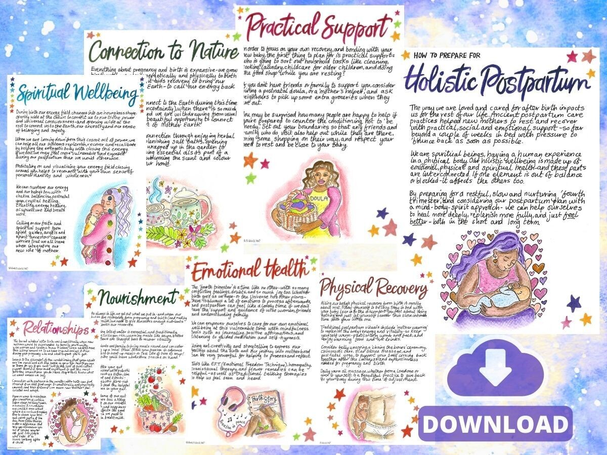 Holistic Postpartum A4 PDF Handouts