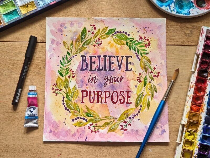 Believe Your Purpose 9&quot; Affirmation Art