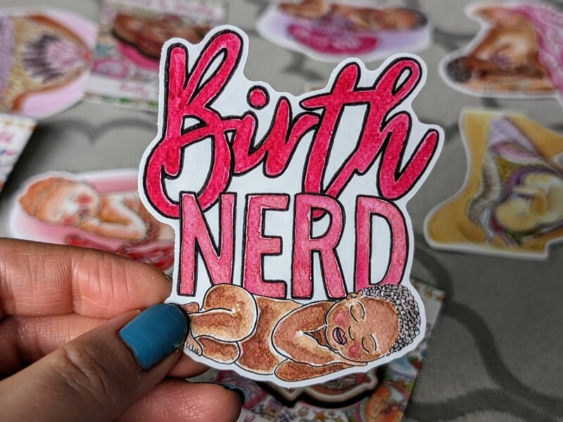 Birth Nerd 8cm Birthworker Sticker