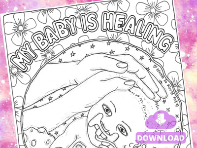 Free NICU Baby Sibling Colouring Page