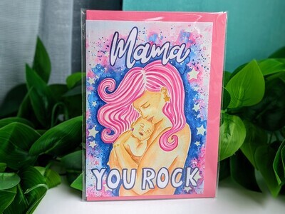 Mama You Rock Birth Congratulations Card