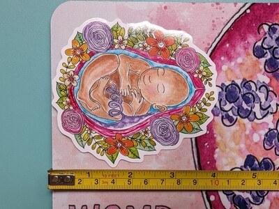 Baby in the Womb 10cm Laptop Sticker