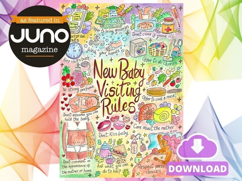 New Baby Visiting Rules Sign A3 PDF Poster