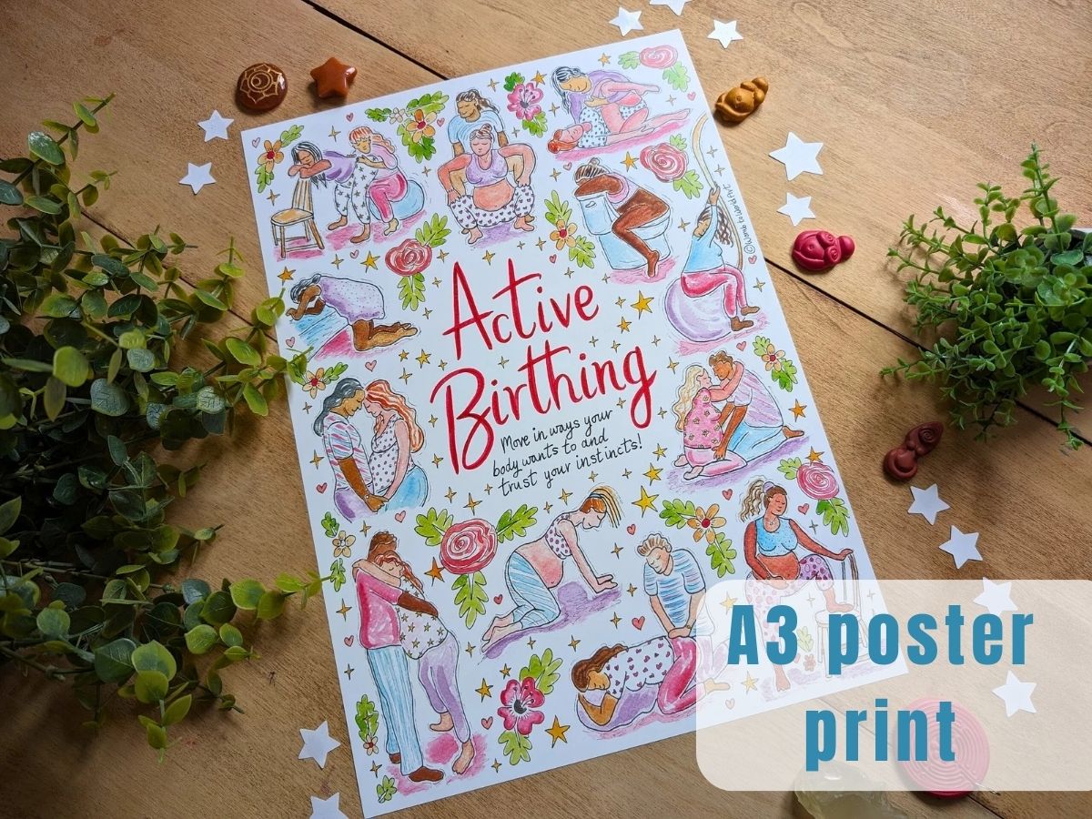 Active Birth Positions A3 Poster Print