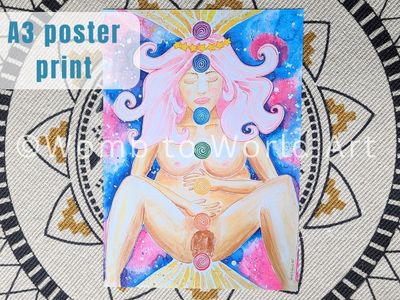 Chakras in Birth Energy Field A3 Poster Print