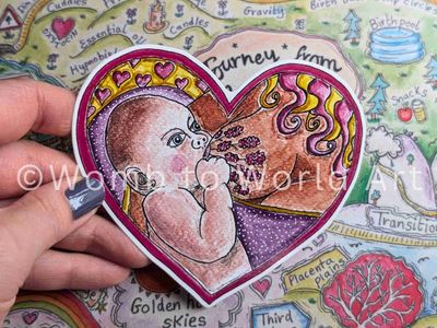 Breastfeeding Art 10cm Sticker