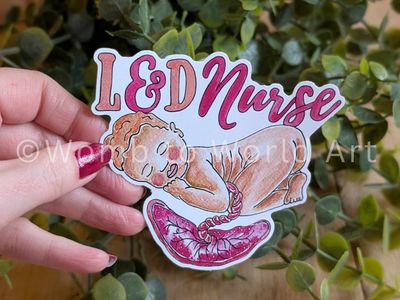 Labor and Delivery Nurse 10cm Vinyl Sticker