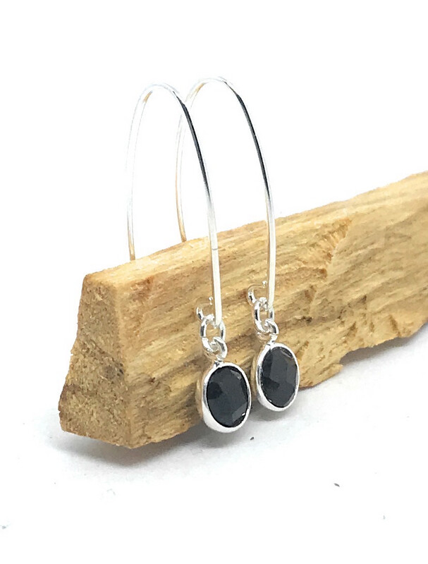 Pendientes de onix piedra natural plata de primera ley