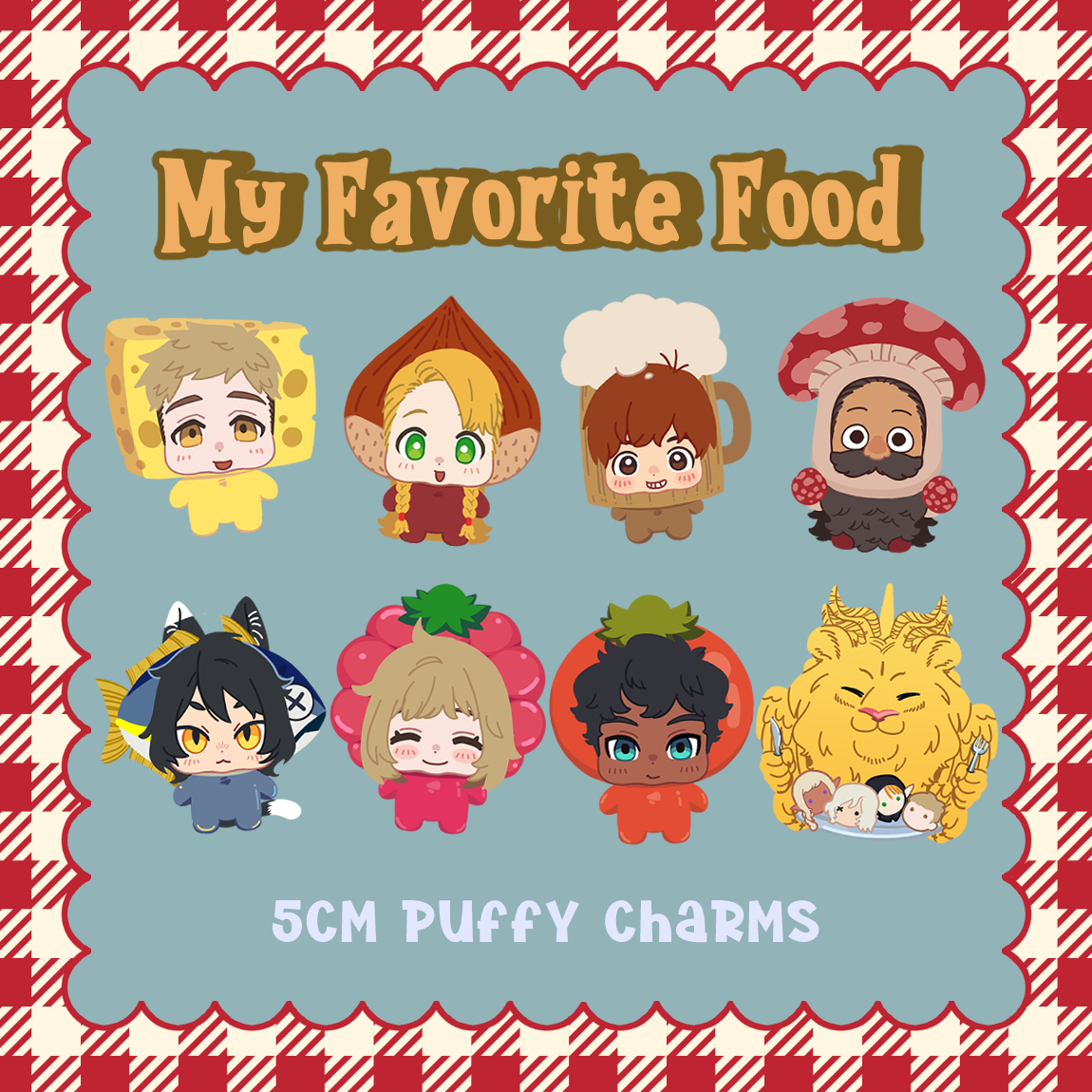 My Favorite Food 2&quot; Puffy Keychain