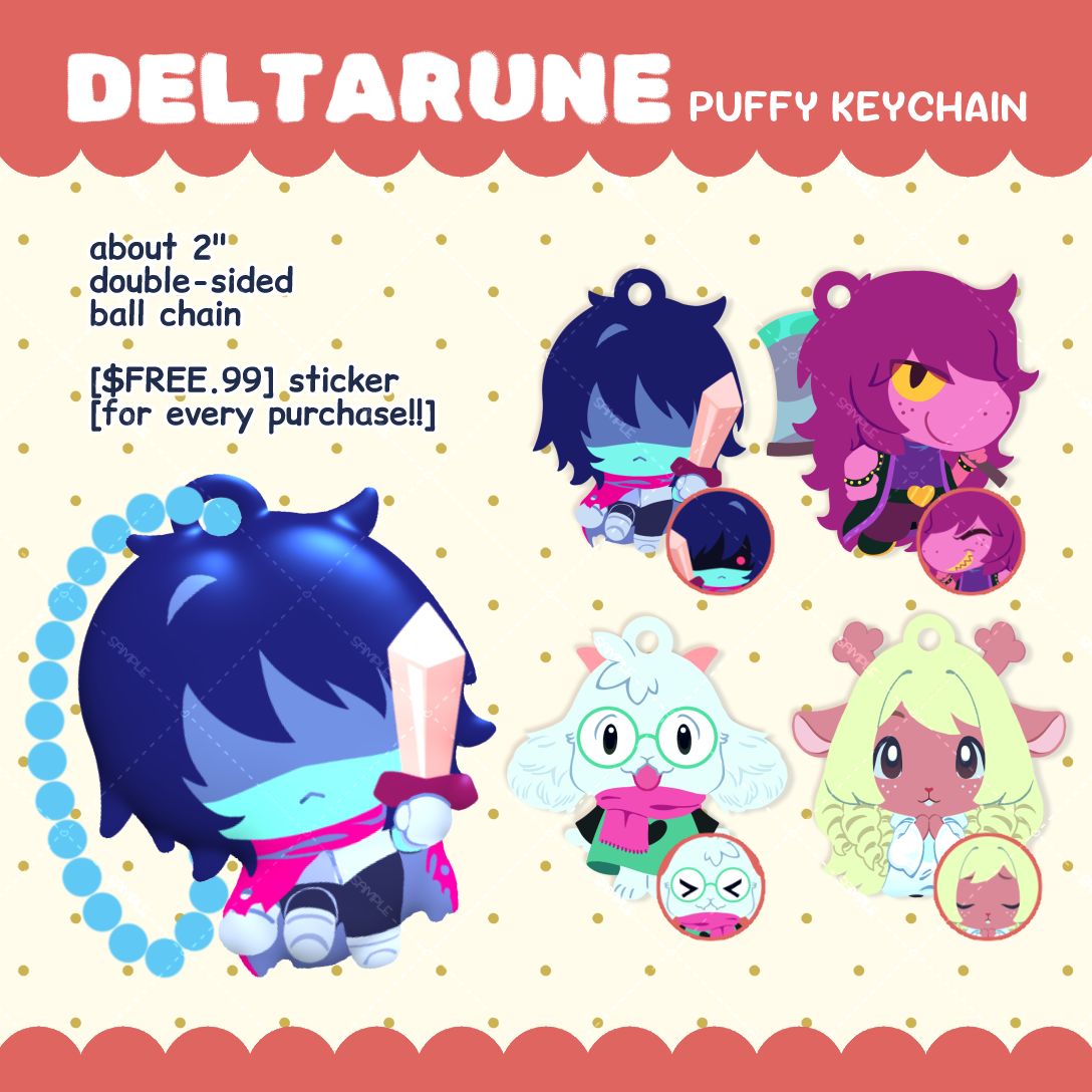 Deltarune 2&quot; Puffy Keychain batch 2