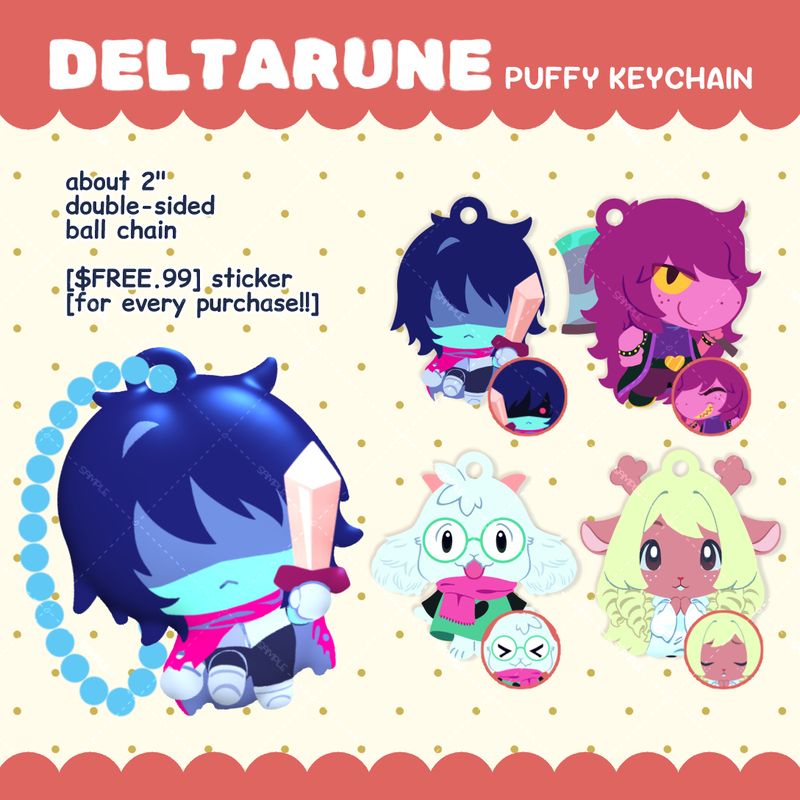 Deltarune 2&quot; Puffy Keychain