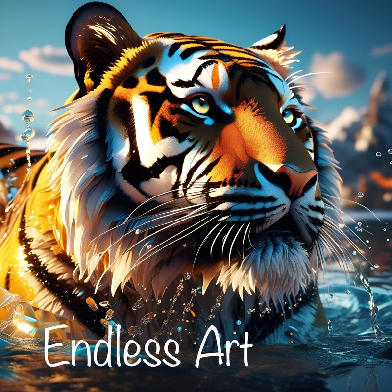 Fun splash tiger… Diamond Painting