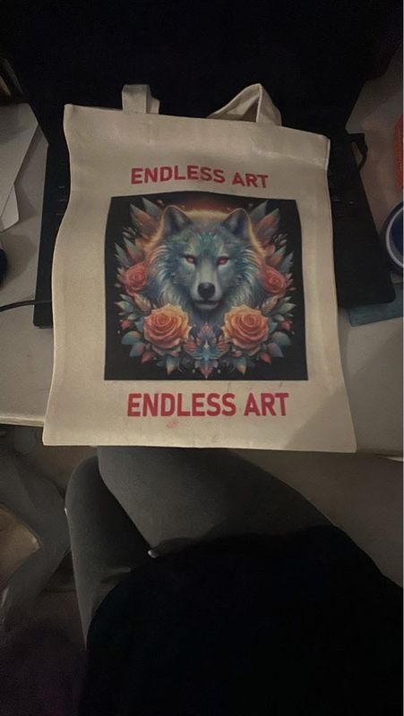 Wolf canvas tote bag.