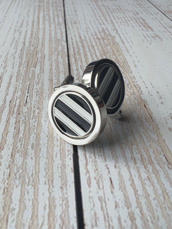 BlacknWhite Stripe Cufflink