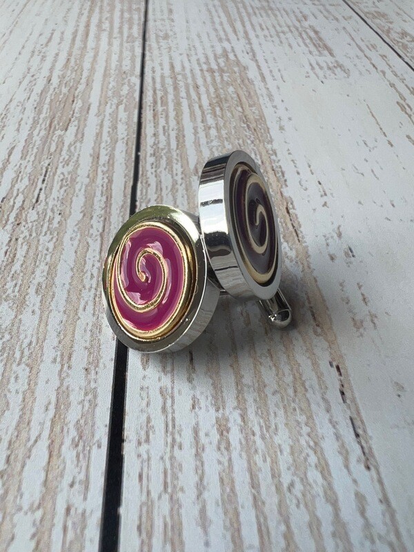 Red and Gold Swirl Cufflinks