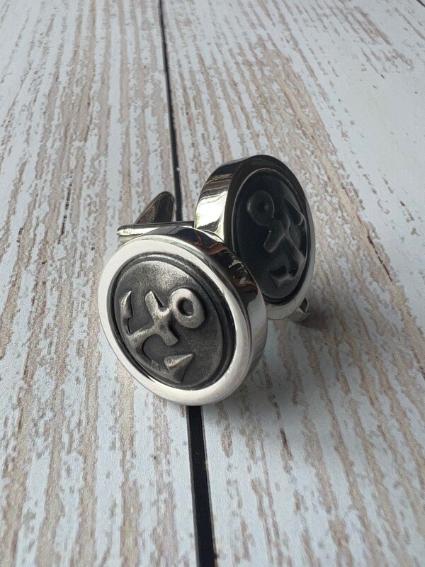 Grey Pewter Anchor Cufflinks