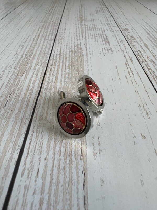 Red Enamel Dome Cufflinks