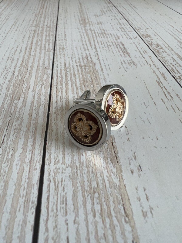 Brown Oriental Style Cufflinks