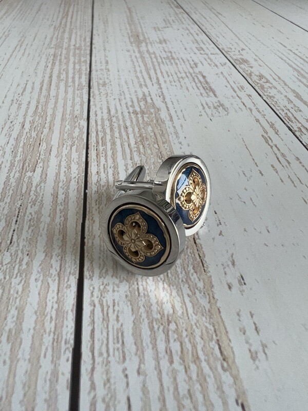 Dark Blue Oriental Style Cufflinks