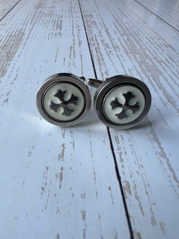 White Enamel Silver Cross