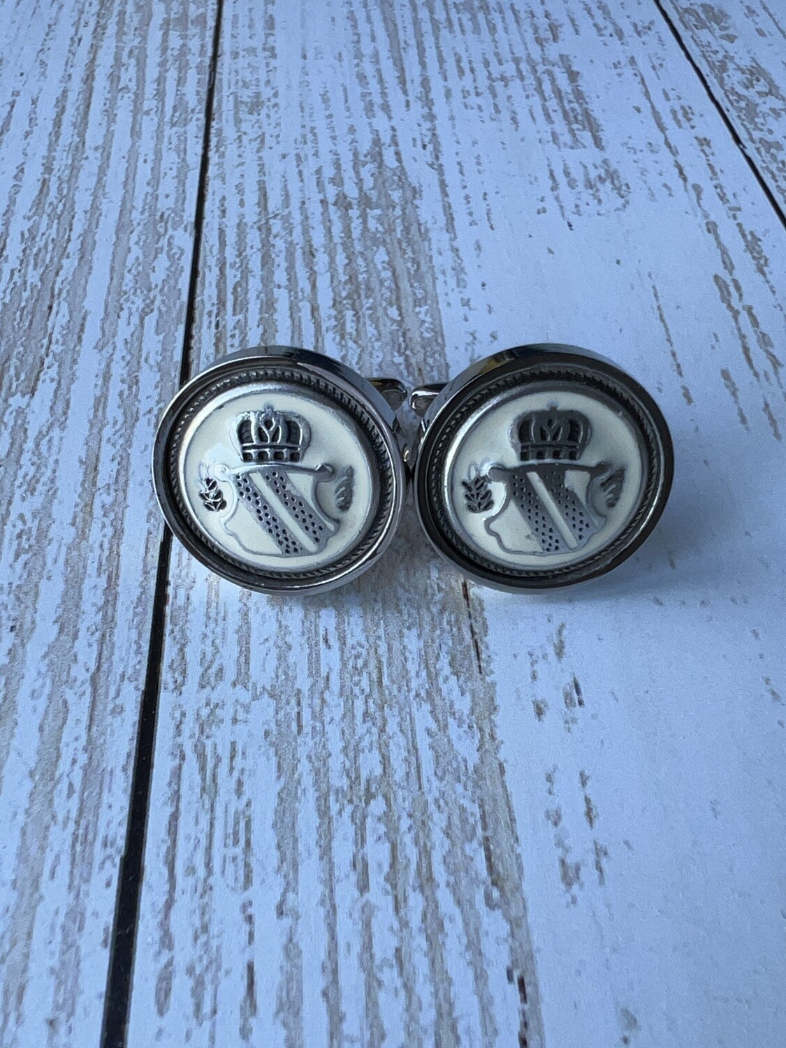White Enamel Crown and Shield