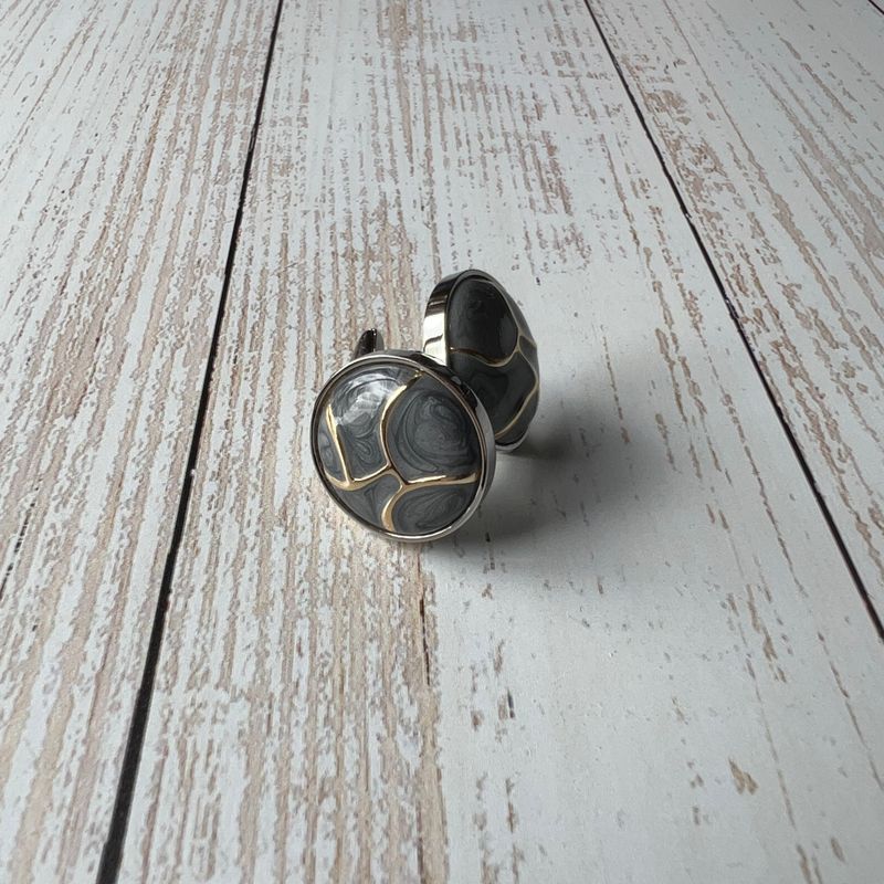 Grey Gold lined Cufflink