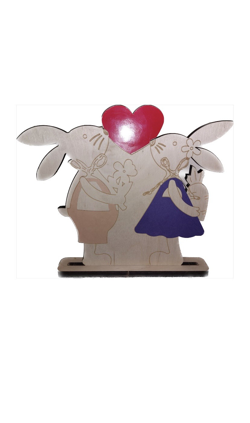 conigli in legno