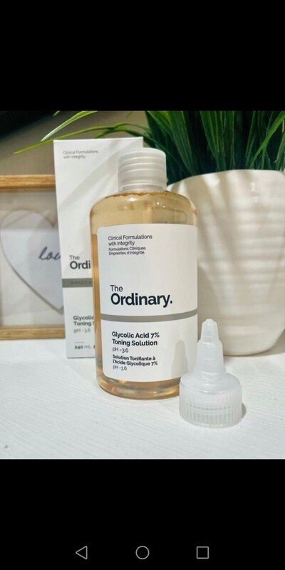 the ordinary peeling solution and hyaluronic face serum!
