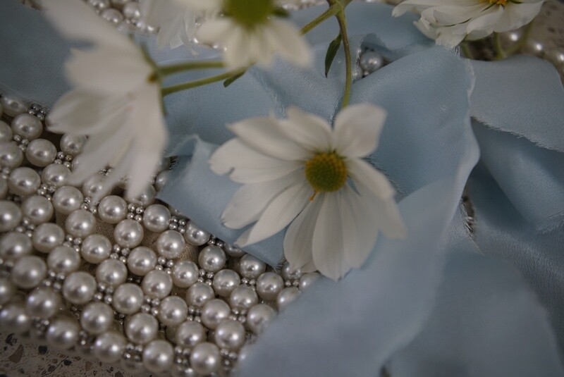 Powder blue bouquet ribbon