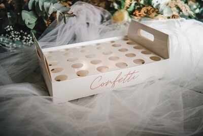 Confetti tray
Holds 30 cones